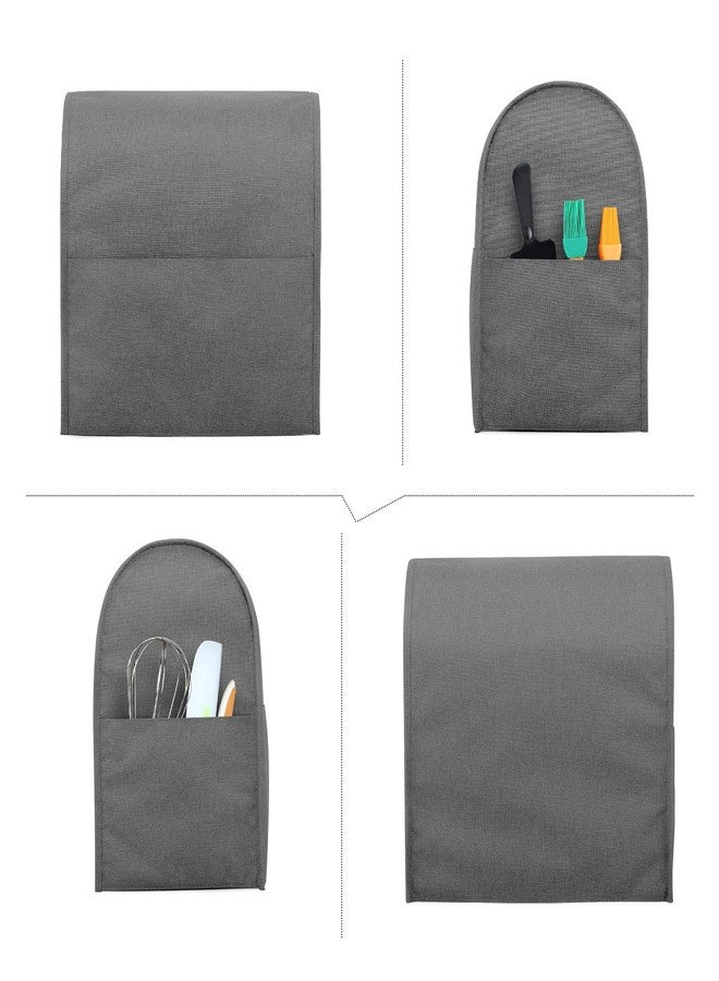 Luxja Dust Cover Compatible with 4.5-Quart and 5-Quart Stand Mixer, Cloth Cover with Pockets for Stand Mixer and Extra Accessories, Gray - Image 3