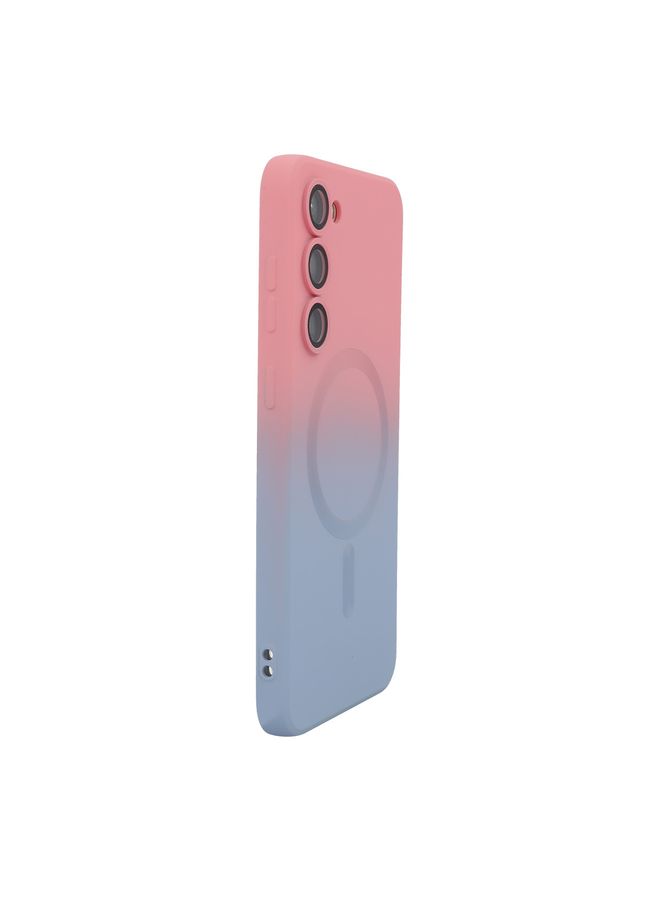 HuHa Case Cover For Samsung Galaxy S23 5G ENKAY Hat-Prince MagSafe Rainbow Gradient Silicone Phone Case with Lens Film Pink Blue 