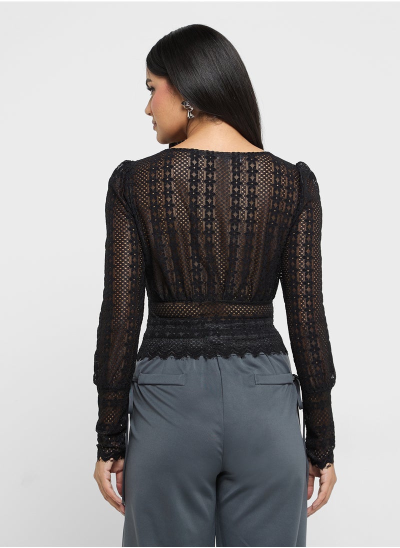 ELLA - Sheer Button Down Top - Image 1
