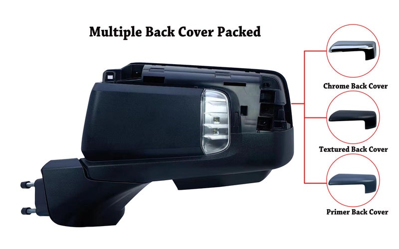 LONGLING Driver Left Side Door Mirror Power Heated with BLIS(Blind Spot Light) Glass Puddle and Signal Light Chrome Pirmer and Textured Back Cover for Chevrolet Silverado 1500 from 2019 to 2024 - Image 3