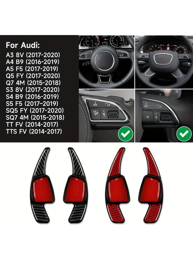 Black Steering Wheel Shift Paddles ABS with Carbon Fiber Sticker for 2017 2020 Models - Image 2