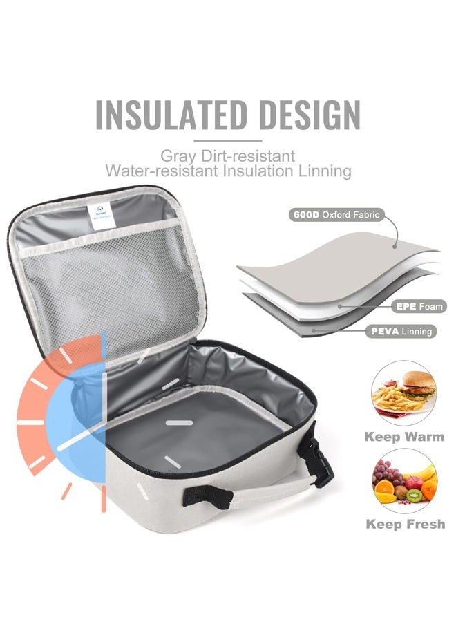 Genteen Lunch Box Kids,Insulated Lunch Bag Kids Boys Girls,Soft Bag Small Cooler Back to School Thermal Meal Tote Kit Lunch Box for School,Work,Outdoor (Gray) - Image 3