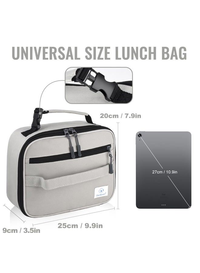 Genteen Lunch Box Kids,Insulated Lunch Bag Kids Boys Girls,Soft Bag Small Cooler Back to School Thermal Meal Tote Kit Lunch Box for School,Work,Outdoor (Gray) - Image 4