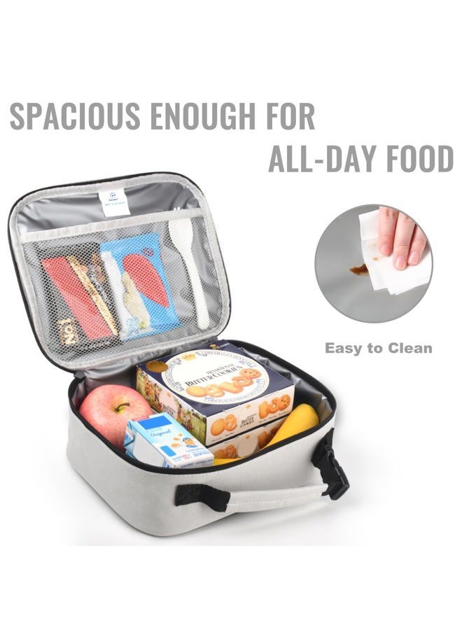 Genteen Lunch Box Kids,Insulated Lunch Bag Kids Boys Girls,Soft Bag Small Cooler Back to School Thermal Meal Tote Kit Lunch Box for School,Work,Outdoor (Gray) - Image 5
