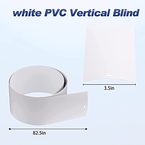 FTTIKI 82.5" × 3.5" شرائح ستائر عمودية بيضاء بديلة من PVC منحنية ناعمة (5 عبوات) - Image 2