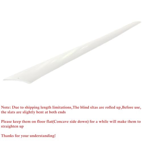 FTTIKI 82.5" × 3.5" شرائح ستائر عمودية بيضاء بديلة من PVC منحنية ناعمة (5 عبوات) - Image 3