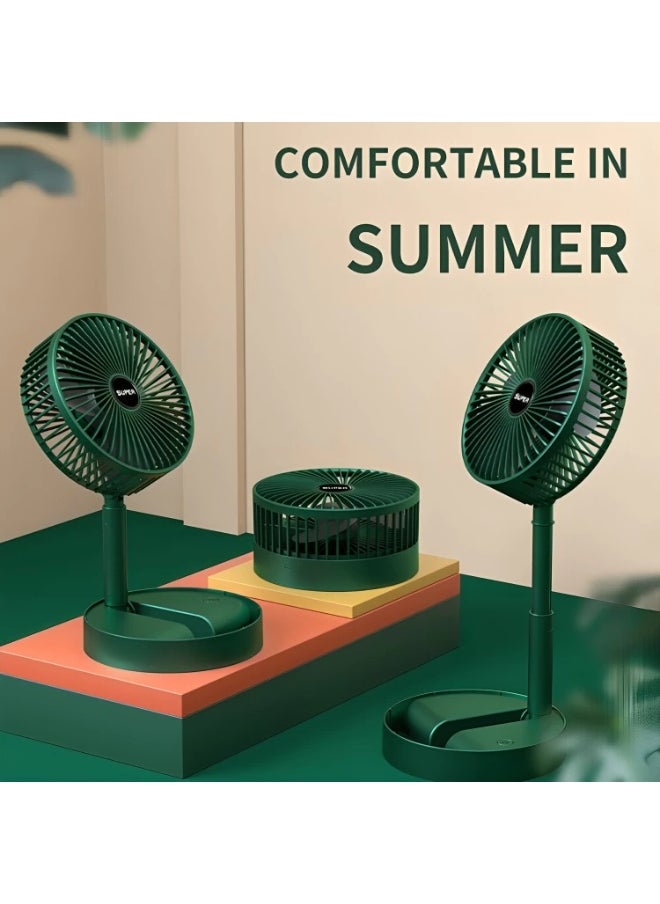 Super - Powered Foldable Desk Fan – Compact Single-Speed Mini Fan for Home, Office & Travel – Quiet Cooling with Adjustable Angle – Portable & Rechargeable - Image 1