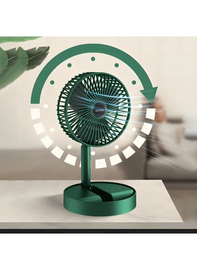 Super - Powered Foldable Desk Fan – Compact Single-Speed Mini Fan for Home, Office & Travel – Quiet Cooling with Adjustable Angle – Portable & Rechargeable - Image 1
