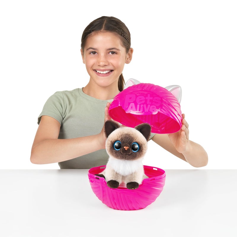 Pets Alive Smitten Kittens Surprise (Siamese Cat Mooloo) by ZURU Nurture Play Soft Toy Unboxing Adopt Interactive 10 Sounds - Image 3