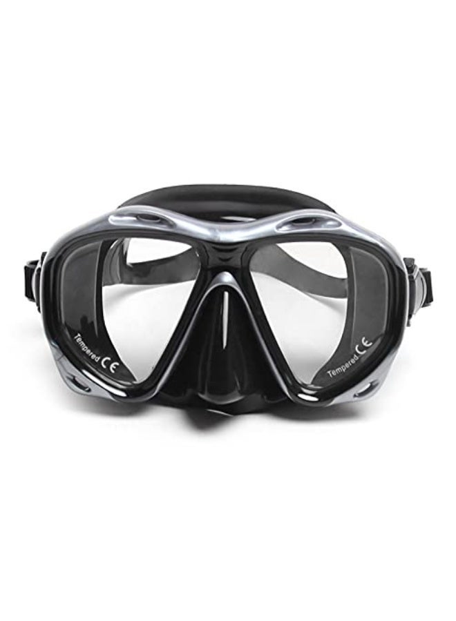 Whale Men’s Women’s Anti-fog Diving Snorkeling Goggles Two-window Scuba Diving Swim Goggles Swimming Tempered Glass Lens Flexible Silicone Skirt PC Frame Adults - Image 1