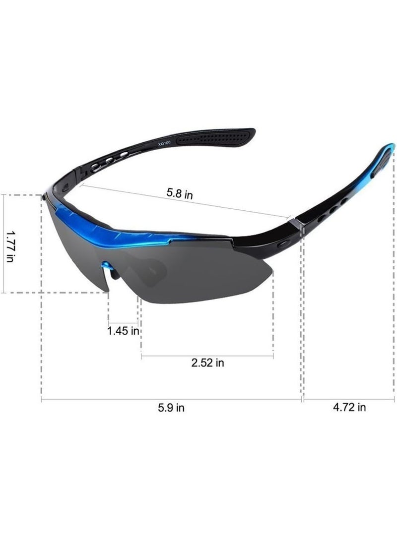 GUDOO نظارات شمسية رياضية للرجال والنساء UV400، مع 5 عدسات قابلة للتبديل، نظارات دراجات مناسبة للركوب، الصيد، الجري، القيادة، والغولف. - Image 3
