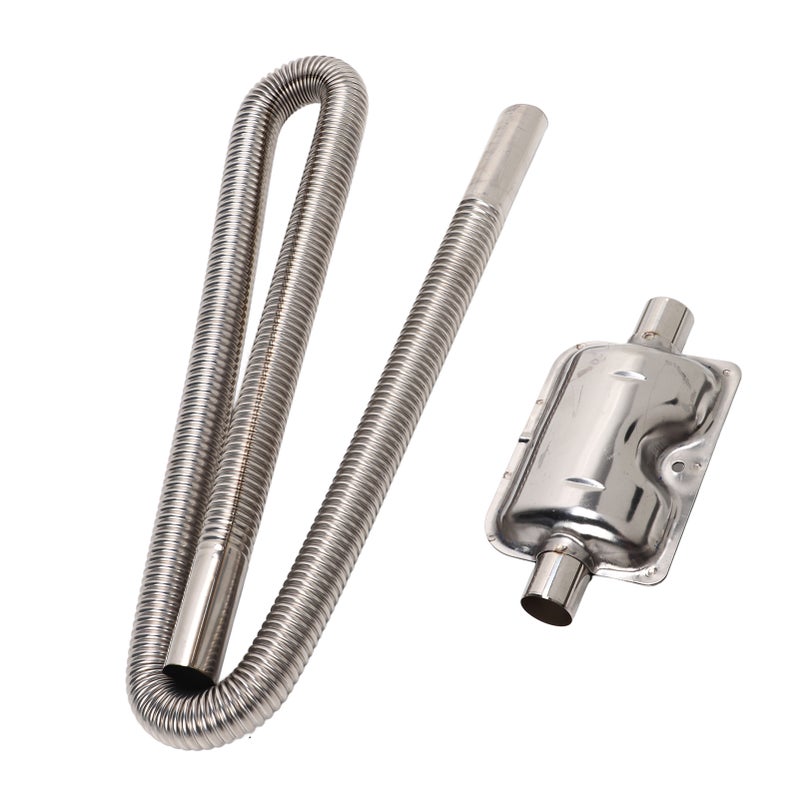 Parking Air Heater Exhaust Pipe with Muffler Stainless Steel Fuel Tank Diesel Gas Vent Hose 2.5cm Inner Diameter 120cm - Image 2