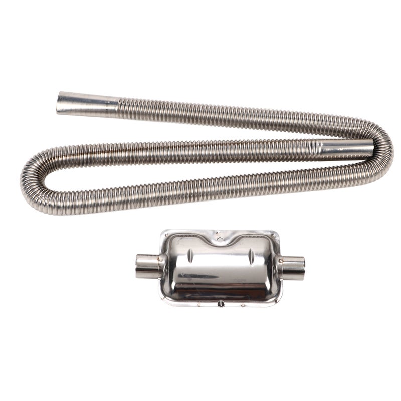 Parking Air Heater Exhaust Pipe with Muffler Stainless Steel Fuel Tank Diesel Gas Vent Hose 2.5cm Inner Diameter 120cm - Image 1