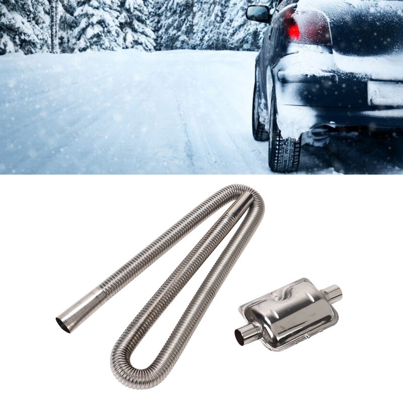 Parking Air Heater Exhaust Pipe with Muffler Stainless Steel Fuel Tank Diesel Gas Vent Hose 2.5cm Inner Diameter 120cm - Image 5