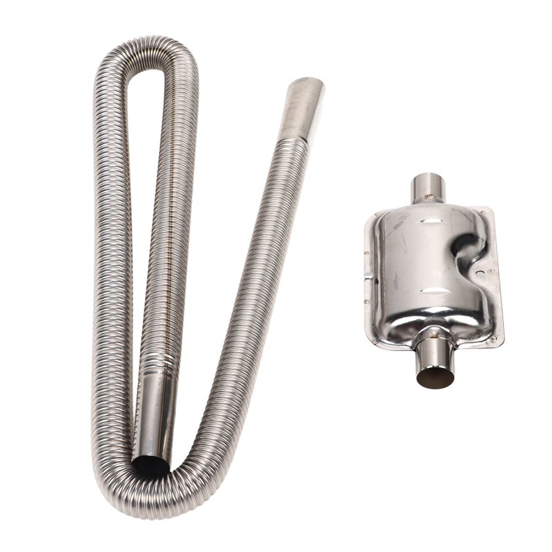 Parking Air Heater Exhaust Pipe with Muffler Stainless Steel Fuel Tank Diesel Gas Vent Hose 2.5cm Inner Diameter 120cm - Image 4