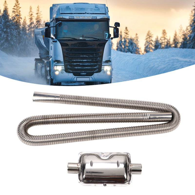 Parking Air Heater Exhaust Pipe with Muffler Stainless Steel Fuel Tank Diesel Gas Vent Hose 2.5cm Inner Diameter 120cm - Image 3