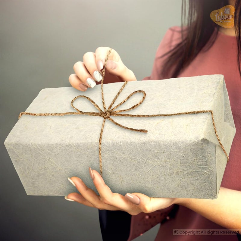 Lakeer Natural Fibre Gift Wrapping Paper-Pack of 10 Sheets, 60cm X 40cm, With Jute Rope for Gift Wrapping, Flower Wrapping, Gift Cover (Eco-Friendly) - Image 5