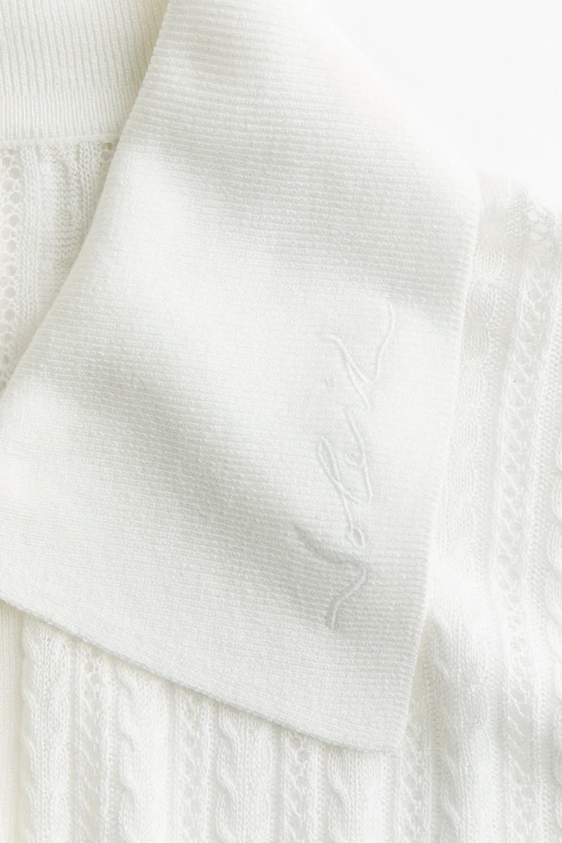H&M Pointelle-knit polo shirt