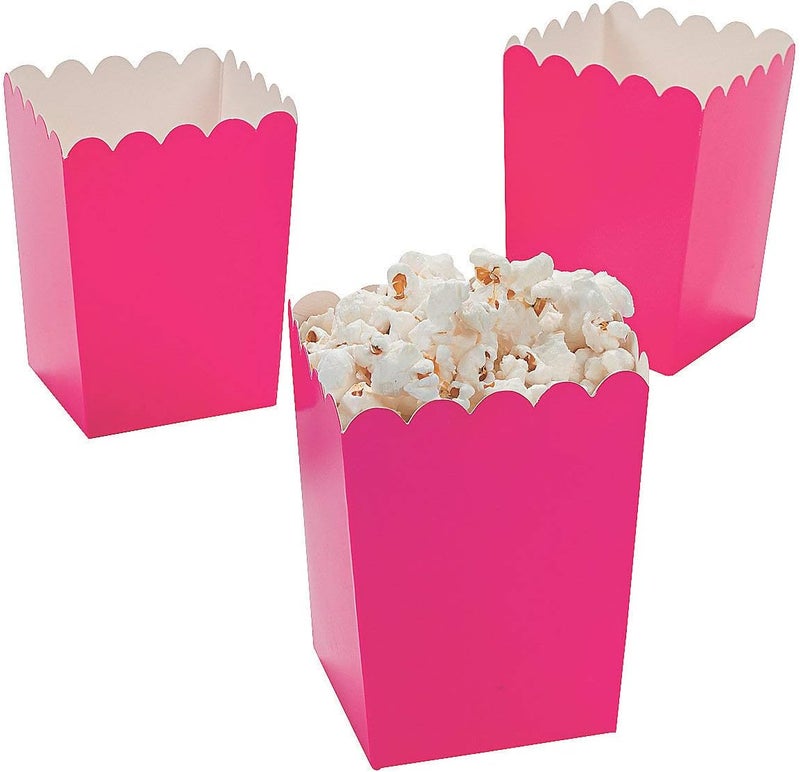 Fun Express Mini Valentine Popcorn Boxes - Hot Pink, 24 Count - Image 1
