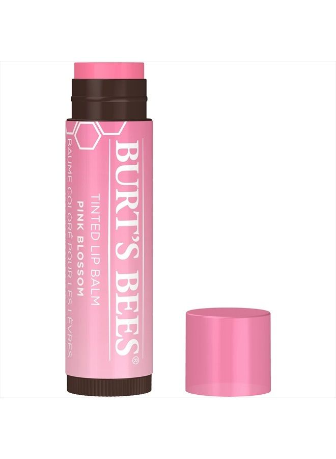Burt's Bees مرطب الشفاه، سلة عيد الفصح، مرطب ملون للعناية بالشفاه، هدية الربيع للنساء، للشفاه الجافة، طبيعي 100%، مع زبدة الشيا، زهرة وردية (عبوتان) - Image 1