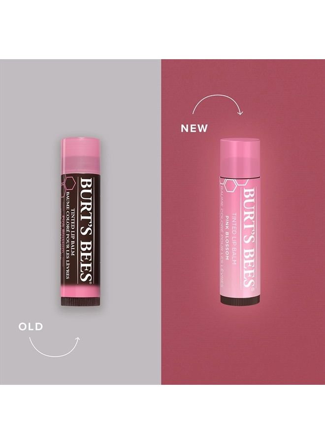 Burt's Bees مرطب الشفاه، سلة عيد الفصح، مرطب ملون للعناية بالشفاه، هدية الربيع للنساء، للشفاه الجافة، طبيعي 100%، مع زبدة الشيا، زهرة وردية (عبوتان) - Image 2