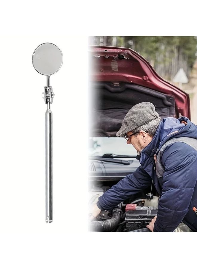 50mm Stainless Steel Telescoping Inspection Mirror Retractable Car Maintenance Tool - Image 2