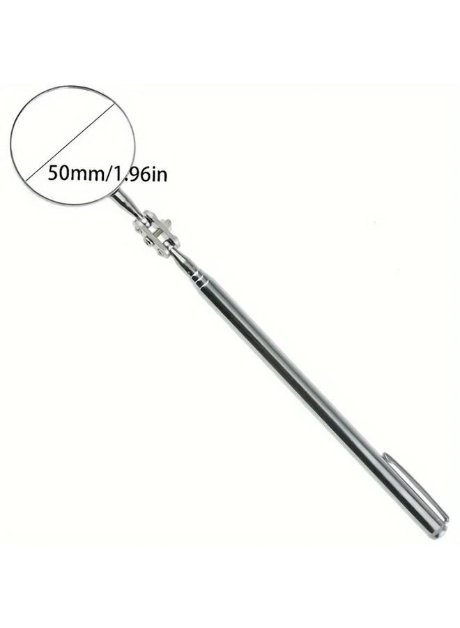 50mm Stainless Steel Telescoping Inspection Mirror Retractable Car Maintenance Tool - Image 1