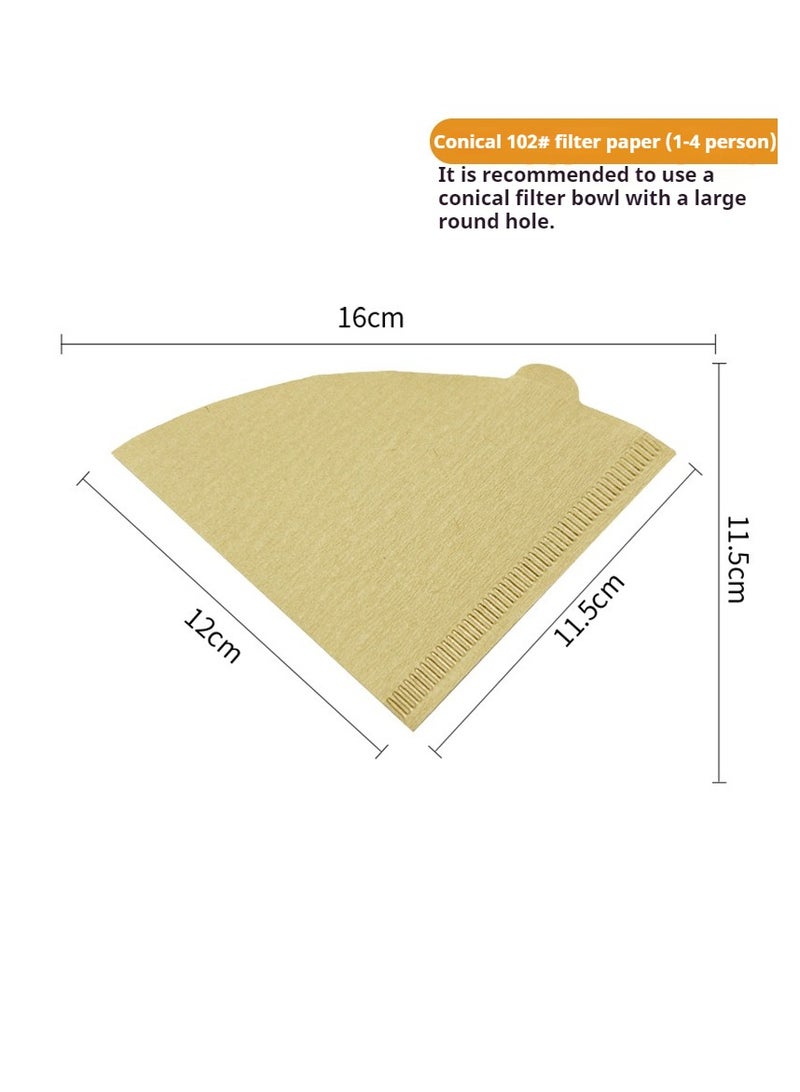 Natural Brown Cone Coffee Filter, 100pcs Box Disposable Paper Coffee Paper Filter Unbleached Disposable Coffee Filter Paper - Image 3