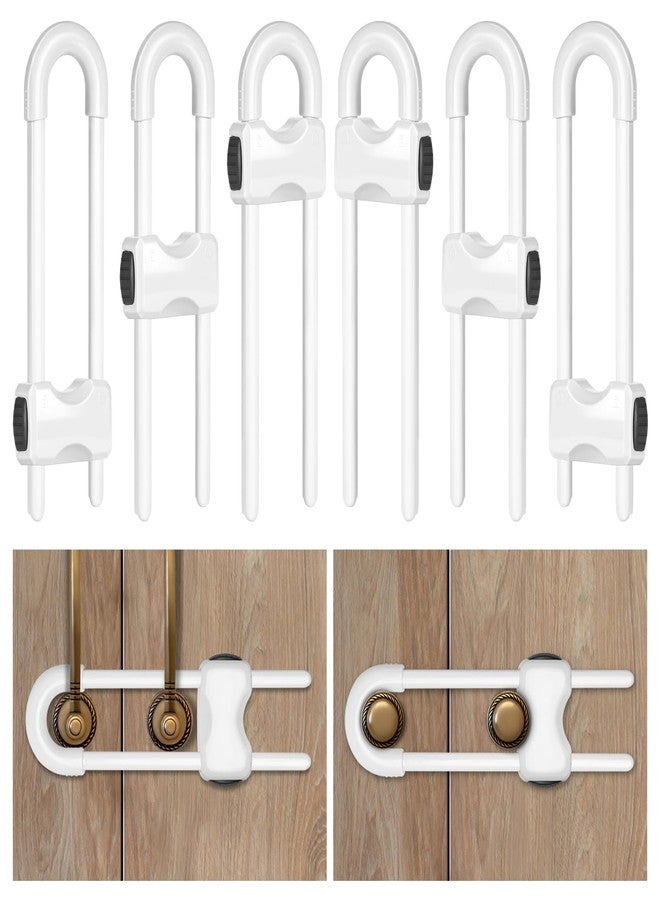 kickic Cabinet Locks Baby Proofing,Child Proof Cabinet Locks,6 Pack Adjustable U Shaped Baby Proofing Cabinets,Child Locks for Cabinets and Drawers (White) - Image 1