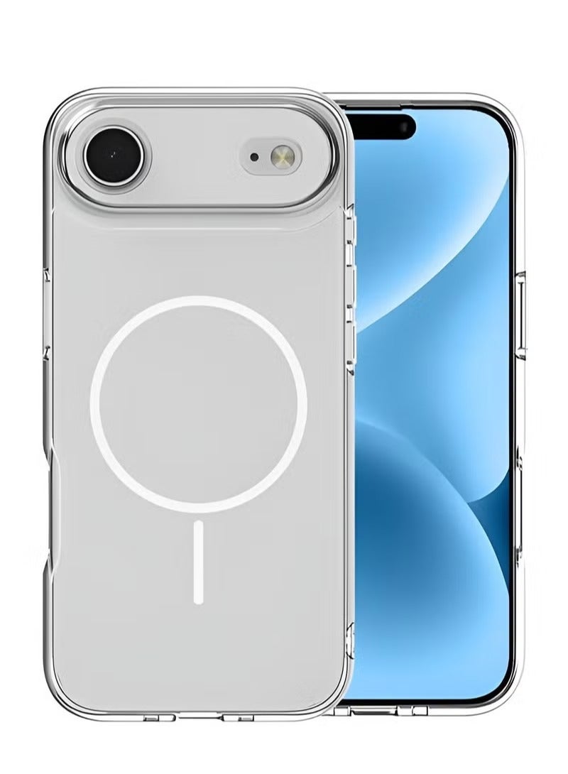رويالباكل غطاء شفاف مغناطيسي لهاتف iPhone 17 Air – حافظة خلفية كريستالية واضحة بحواف قوية للحماية، مقاومة للصدمات بتصميم نحيف، قبضة متينة وحماية معززة للكاميرا - Image 1