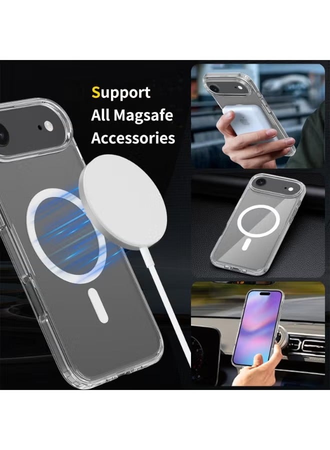 رويالباكل غطاء شفاف مغناطيسي لهاتف iPhone 17 Air – حافظة خلفية كريستالية واضحة بحواف قوية للحماية، مقاومة للصدمات بتصميم نحيف، قبضة متينة وحماية معززة للكاميرا - Image 3