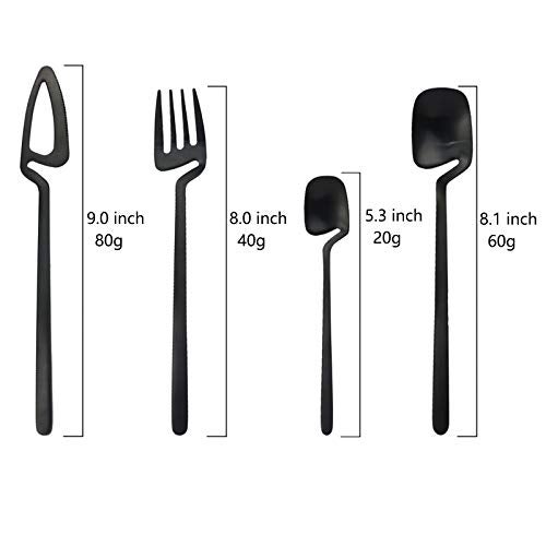 JASHII Flatware Set 32-piece Silverware Set Matte Finished Cutlery Set Service for 8 Include Knife/Fork/Spoon/Coffee spoon Dishwasher Safe (Black) - Image 3
