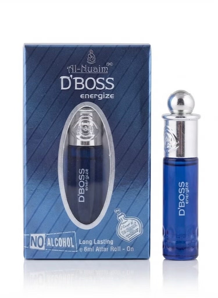 Al Nuaim Al-Nuaim D'Boss Energize Attar Roll On Perfume Oil for Men, 6ml, Alcohol-Free, Long Lasting - Image 1