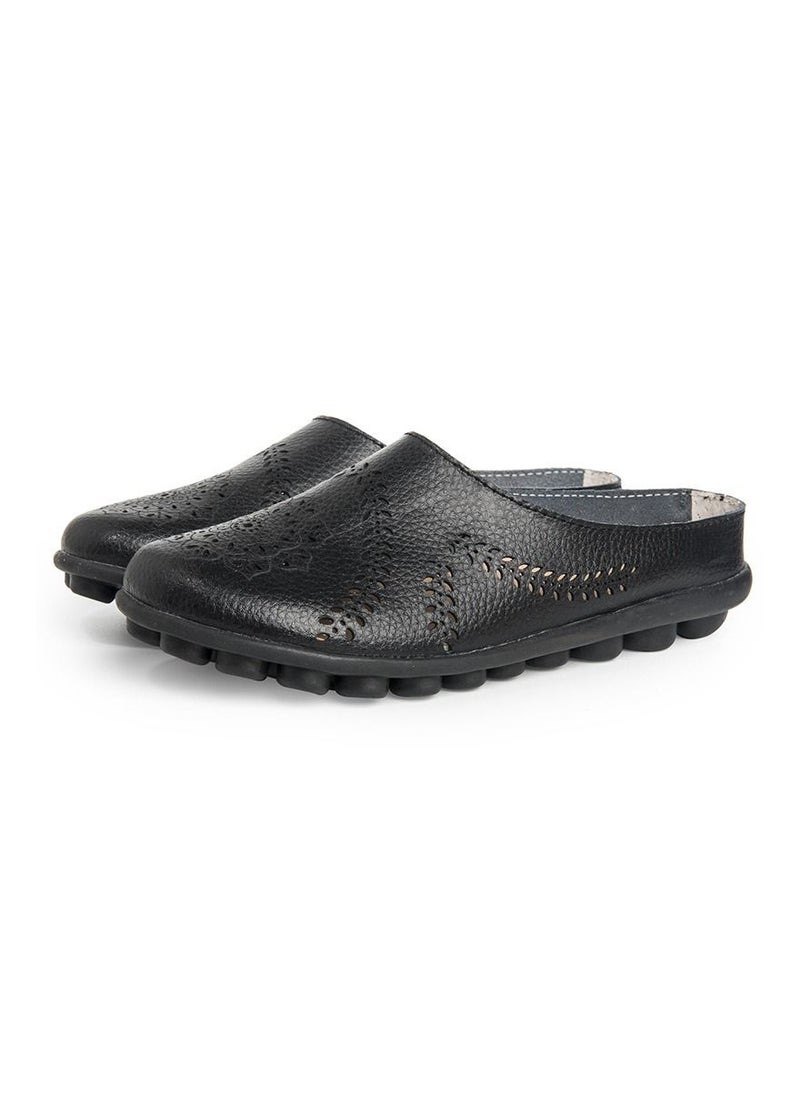 Loquat Women's New Spring/Summer Slippers Low Top Flat Shoes Black 