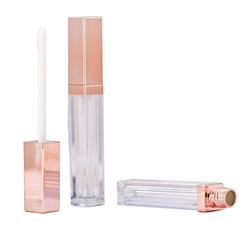 NATUWORLD 6PCS 5ml/0.17oz Empty Lip Gloss Tubes Containers with Brush Applicator and Rose Gold Lid Lip Balm Bottle Pipe Containers for DIY Lipstick Samples Lip Oil - Image 1