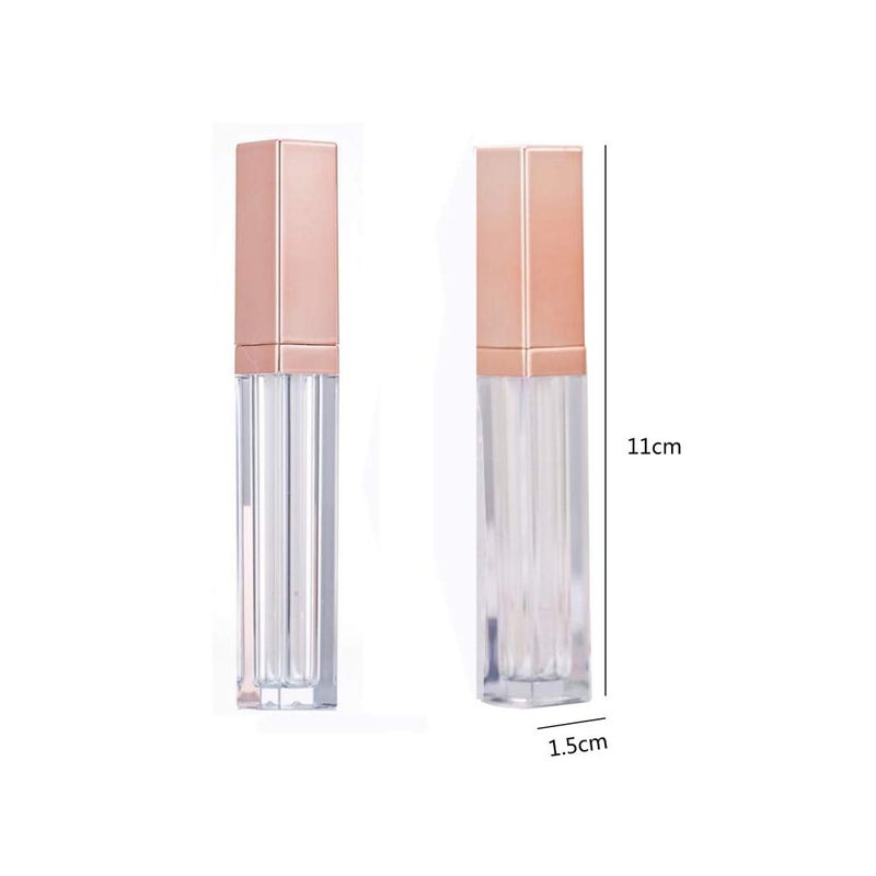 NATUWORLD 6PCS 5ml/0.17oz Empty Lip Gloss Tubes Containers with Brush Applicator and Rose Gold Lid Lip Balm Bottle Pipe Containers for DIY Lipstick Samples Lip Oil - Image 2