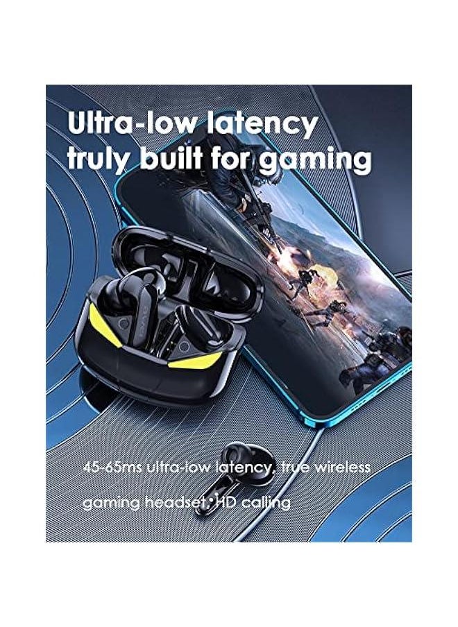 Generic Gaming Earbuds True Wireless Bluetooth 5.1 Gaming Ear Buds with Microphone Deep Bass Hi-Fi Stereo Earbuds 45ms Ultra Low Latency Music Gaming Dual Modes Earphones Waterproof Headphones for PC Laptop  - Image 2