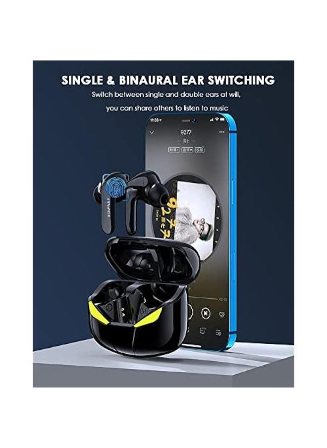 Generic Gaming Earbuds True Wireless Bluetooth 5.1 Gaming Ear Buds with Microphone Deep Bass Hi-Fi Stereo Earbuds 45ms Ultra Low Latency Music Gaming Dual Modes Earphones Waterproof Headphones for PC Laptop  - Image 3