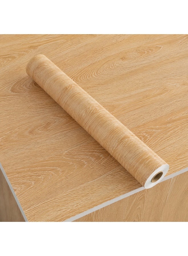 (40*500CM) Beige Wood Grain Texture Peel and Stick Wallpaper, Waterproof and Oil-Proof Self-Adhesive Wallpaper, Vinyl Wall Stickers, for Kitchen Renovation, Desktop, Door, Cabinet Home Decor, Bedroom Living Room Wall Decoration, Renew Your Home - Image 1