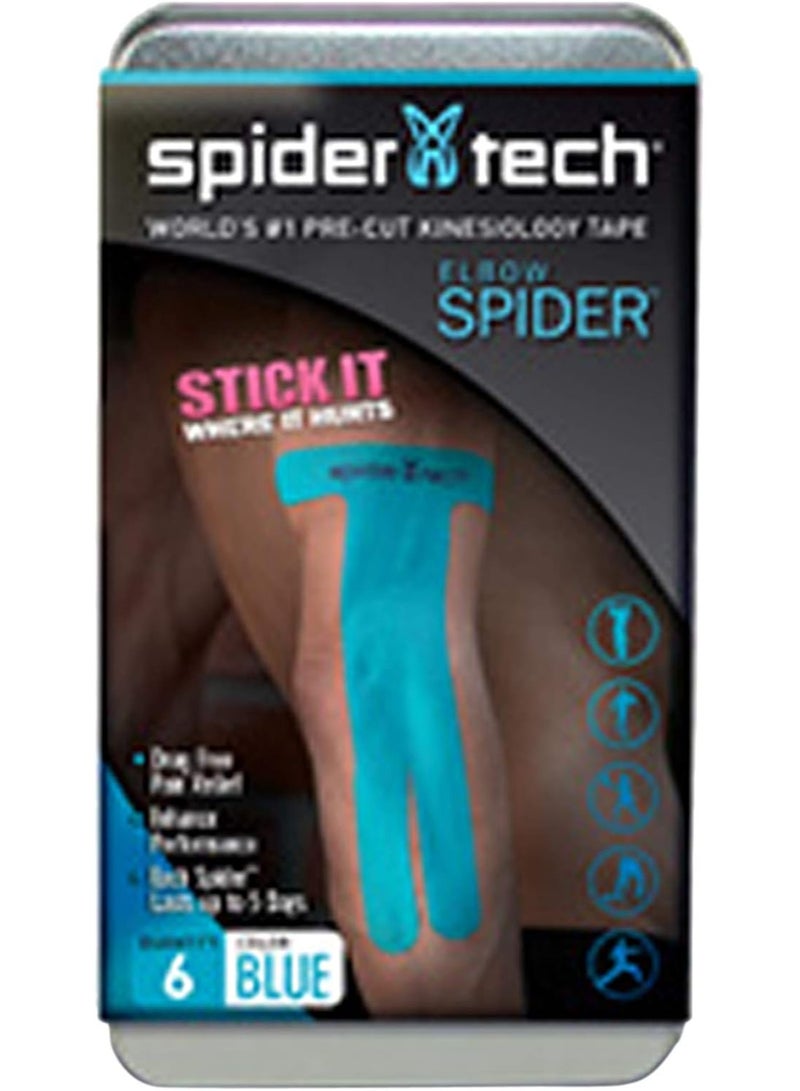 سبايدر تيك شريط سبايدرتيك لعلم الحركة. مرفق مقطوع مسبقًا - عبوة من 6 قطع، أزرق - Image 2