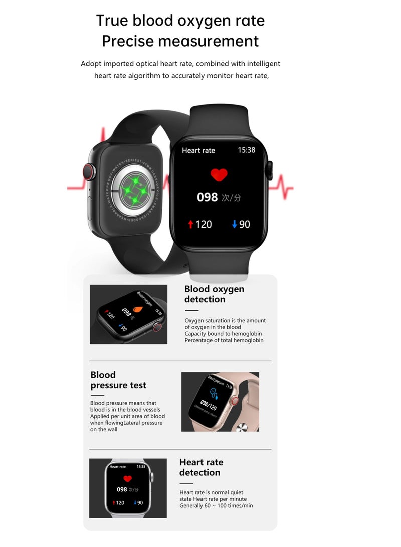 Sports Watch Series 9 AMOLED display Full Screen With Health Fitness Tracker + addition Replacement -Silver - Image 5