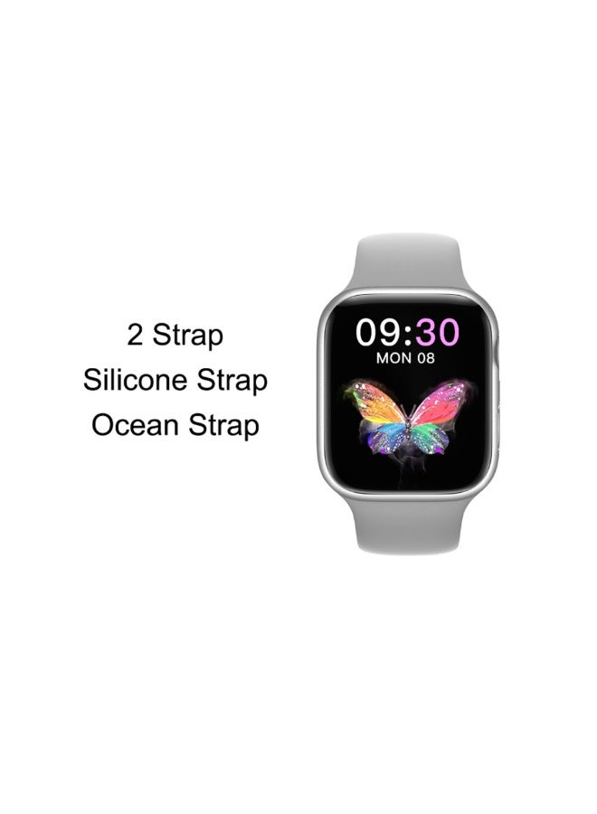Sports Watch Series 9 AMOLED display Full Screen With Health Fitness Tracker + addition Replacement -Silver - Image 4