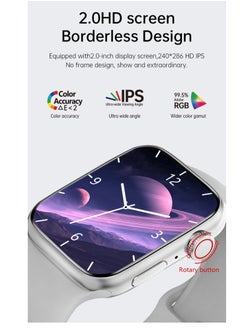 WS Sports Watch Series 9 AMOLED display Full Screen With Health Fitness Tracker + addition Replacement -Silver  - Image 4