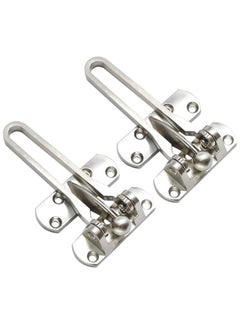 Excefore Door Lock Latch, Home Security Door Lock Swing Bar Door Guard for Kids, Hotel Door Latch, Thicken Solid Zinc Alloy Reinforcement Lock, Silver 2 Pack  - Image 1