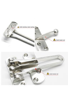 Excefore Door Lock Latch, Home Security Door Lock Swing Bar Door Guard for Kids, Hotel Door Latch, Thicken Solid Zinc Alloy Reinforcement Lock, Silver 2 Pack  - Image 5