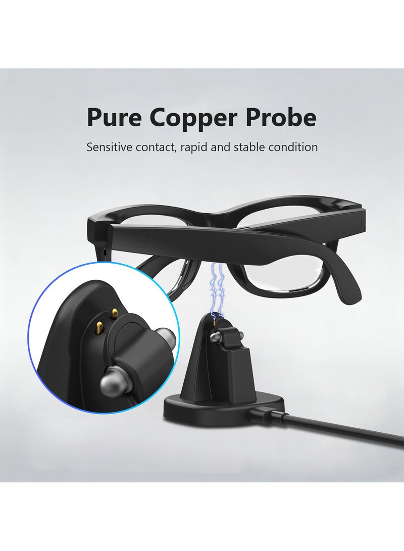 عام قاعدة شحن نظارات Ray-Ban Meta الذكية - قاعدة شحن محمولة صغيرة غير قابلة للانزلاق، مصممة خصيصًا لتوفير طاقة ثابتة وملحقات مخصصة للنظارات. - Image 2