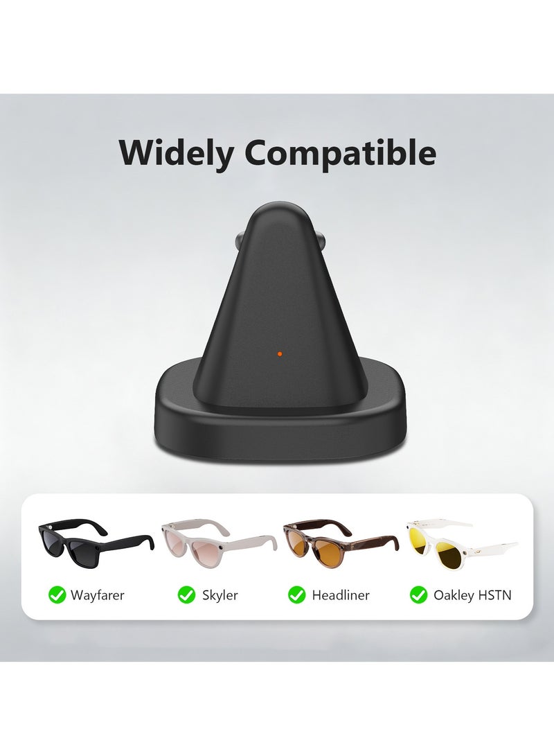 عام قاعدة شحن نظارات Ray-Ban Meta الذكية - قاعدة شحن محمولة صغيرة غير قابلة للانزلاق، مصممة خصيصًا لتوفير طاقة ثابتة وملحقات مخصصة للنظارات. - Image 4