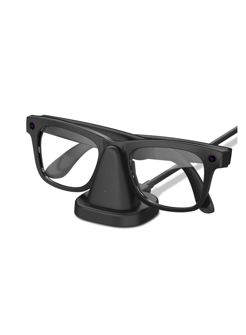 عام قاعدة شحن نظارات Ray-Ban Meta الذكية - قاعدة شحن محمولة صغيرة غير قابلة للانزلاق، مصممة خصيصًا لتوفير طاقة ثابتة وملحقات مخصصة للنظارات. - Image 1