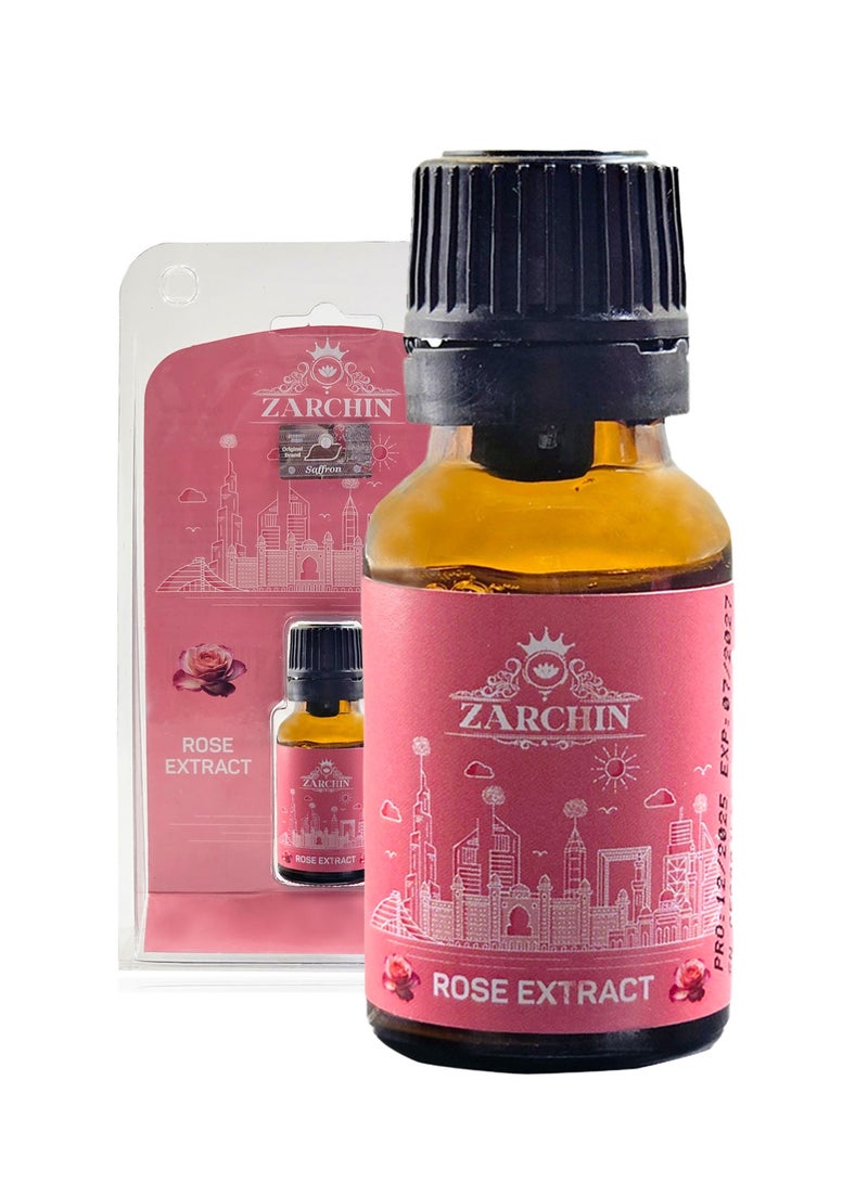 ZARCHIN Rose Extract Liquid 15ml – Cold Extracted Pure Rose Concentrate for Desserts & Beverages - Image 1
