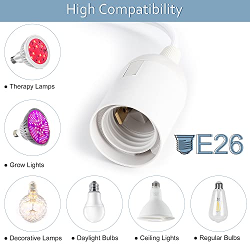 JACKYLED 20Ft UL Approval Extension Hanging Lantern Pendant Light Lamp Cord Cable 360W Suitable for E26 E27 Socket with On/Off Switch for Paper Lantern - Image 5